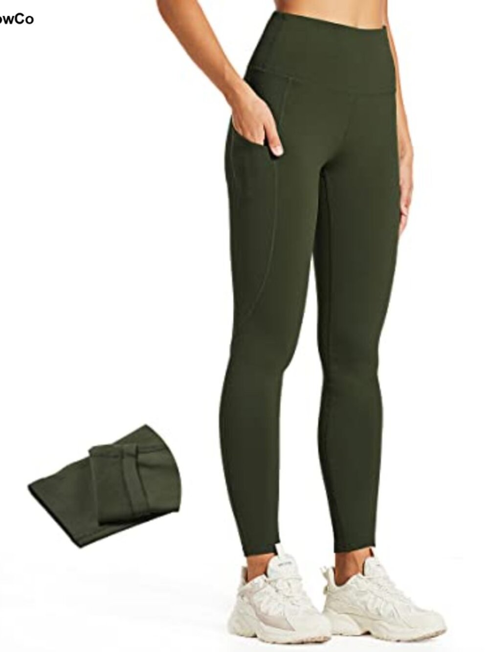 Fleece Lined Leggings Water Resistant Thermal High Waisted Hiking Pockets Plus